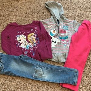 Lot of 4T Girls Pants and Long Sleeve Shirts